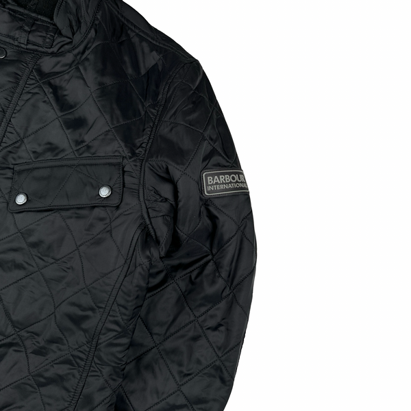Barbour Multi Pocket Black Fleece Lined Field Jacket - Medium