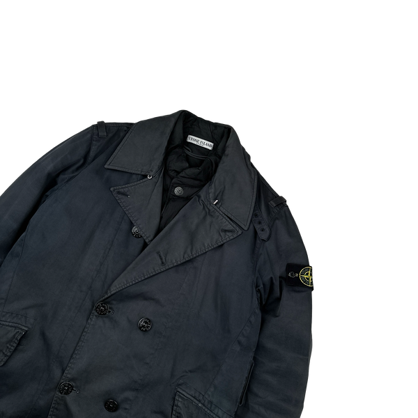 Stone Island 2010 Navy Raso Gommato Down Lined Jacket - Large