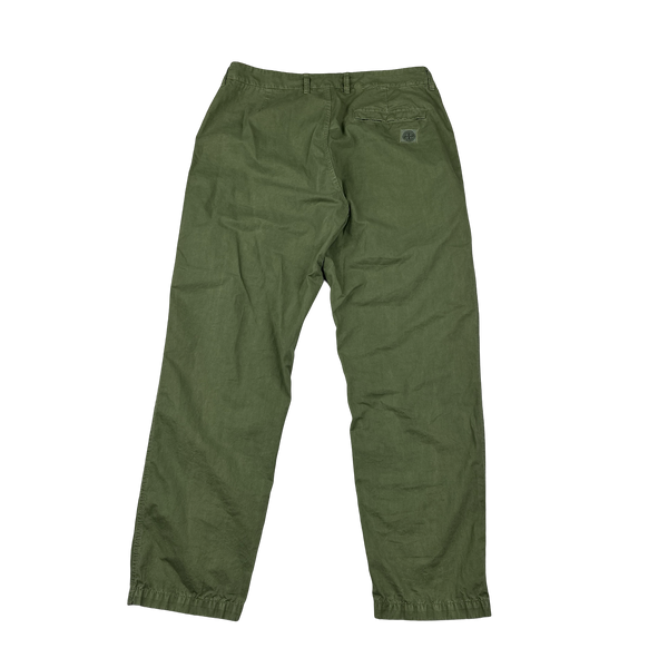 Stone Island 2023 Green Regular Fit Old Treatment Trousers - 36"