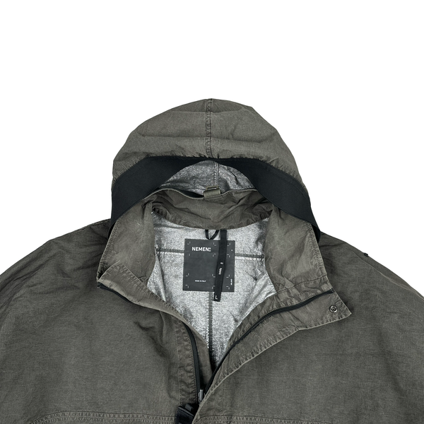 Nemen Grey Nylon Hooded Lightweight Jacket - Large