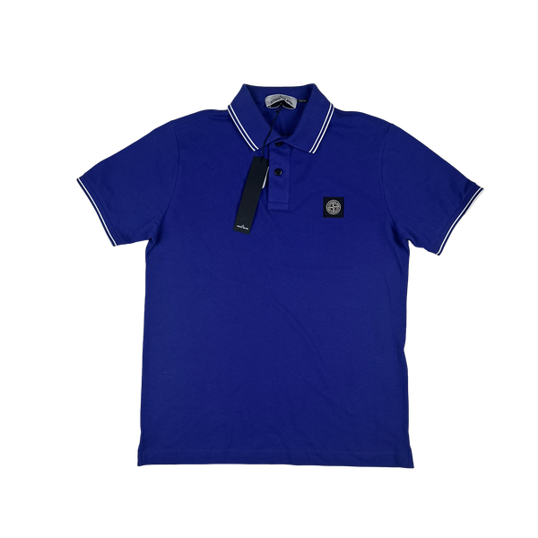 Stone Island 2018 Blue Piped Polo Shirt - Large