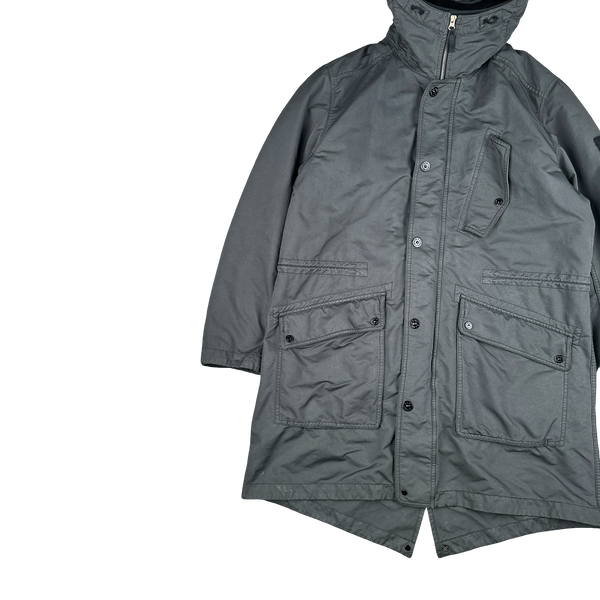 Stone Island 2013 Grey David TC Thick Lined Fishtail Duffle Jacket - XXL