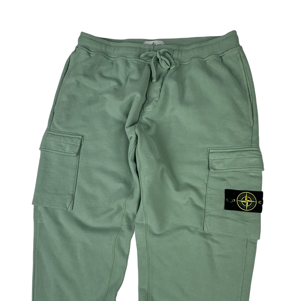 Stone Island 2022 Mint Green Cotton Cargo Joggers - XL