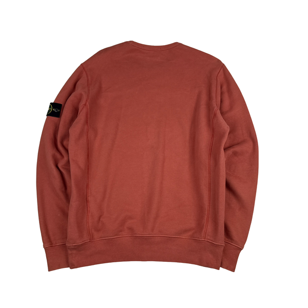 Stone Island 2019 Orange Cotton Crewneck - Large