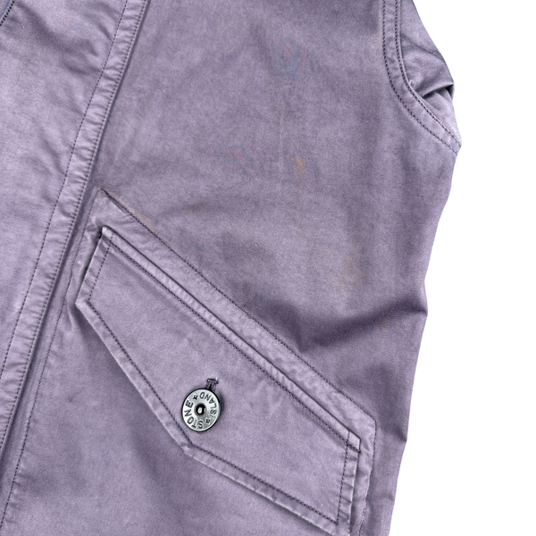 Stone Island Reversible Electric Chrome Blue Spaceman Raso Gommato Jacket - Small