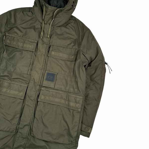 z - CP Company Khaki Taylon P Metropolis Mask Jacket - Large