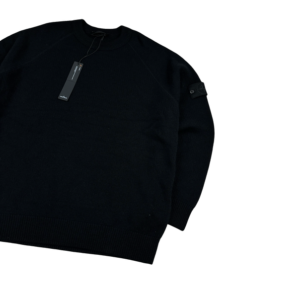 Stone Island 2025 Ghost Black Cashmere Crewneck Knit Jumper - 3XL