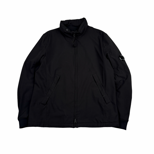 CP Company Black Soft Shell Lens View Zipped Jacket - XL