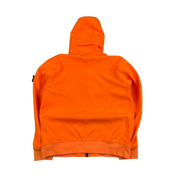 Stone Island 2019 Neon Orange Light Soft Shell R Jacket - Large