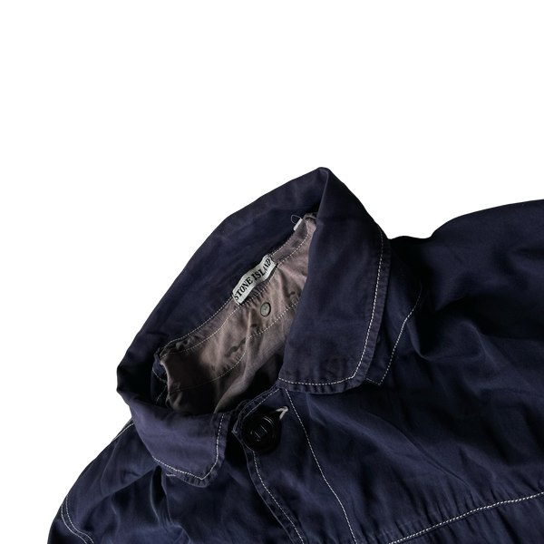 Stone Island Vintage 80s Green Edged Contrast Navy Stitch Field Jacket - XL