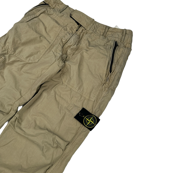 Stone Island Beige 2010 Loose Cotton Cargo Trousers - Small