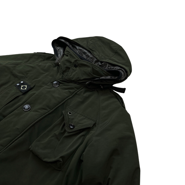Ma Strum Khaki Quilted Down Parka Jacket - Large