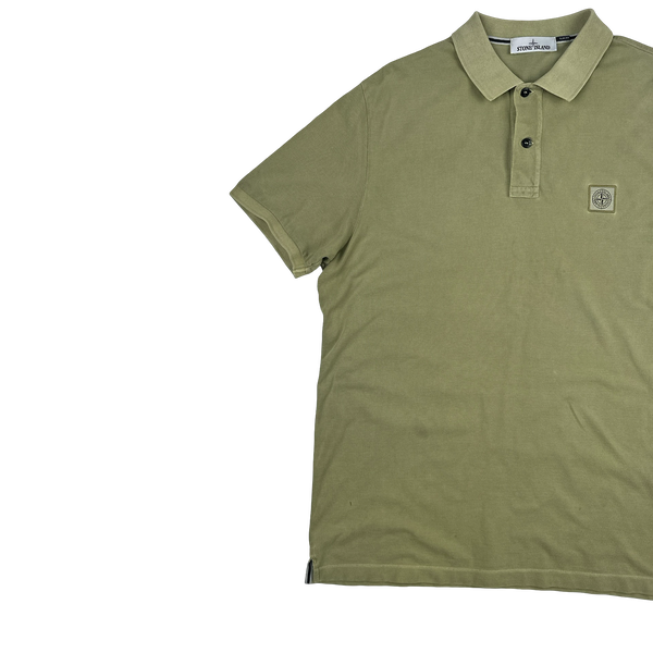 Stone Island 2022 Sage Green Cotton Polo Shirt - 3XL