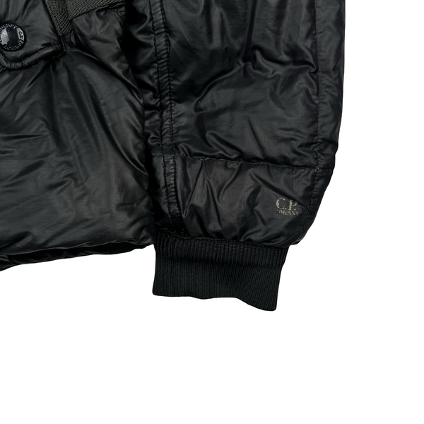 CP Company Down Filled Quilted Lined Black Goggle Puffer Jacket - Medium