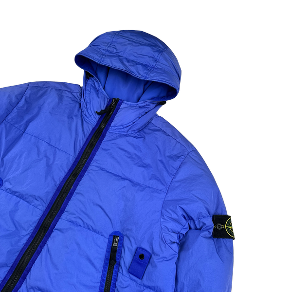 Stone Island 2021 Blue Crinkle NY Down Puffer Jacket - XL
