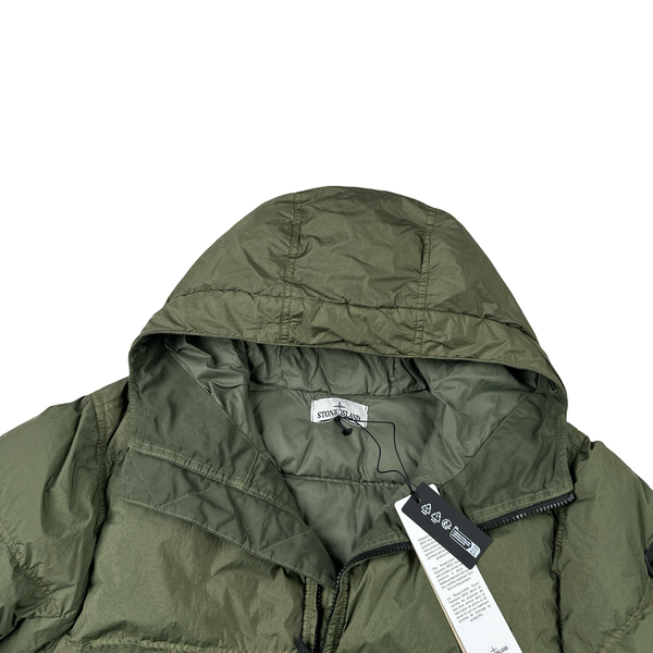 Stone Island 2024 Green Crinkle R-NY Down Puffer Jacket - Small