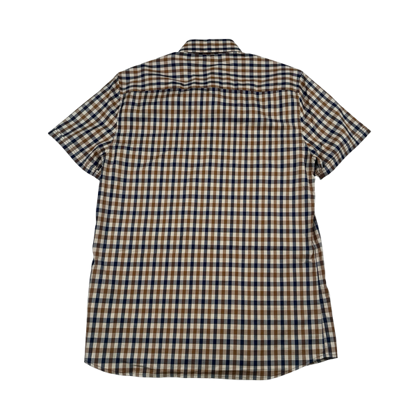 Aquascutum Classic Nova Checked Short Sleeve Shirt - Medium