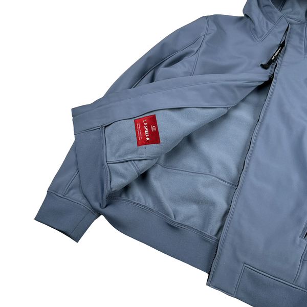 CP Company Blue Fleece Lined Soft Shell Lens Jacket - XL