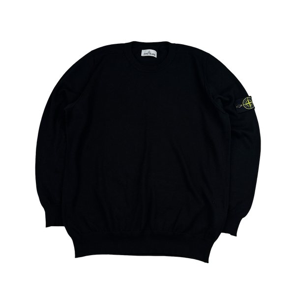 Stone Island 2022 Black Pullover Soft Knit Jumper - XXL
