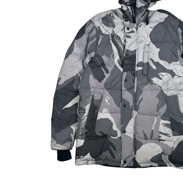 Canada Goose Grey Camo Premium Down Carson Coyote Fur Parka Jacket - Large