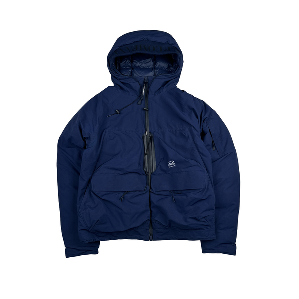 CP Company Navy Micro M R Down Filled Spellout Jacket - Small