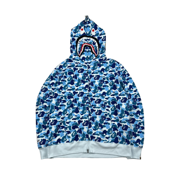 BAPE Blue Shark Camo Full zip up hoodie - 2XL