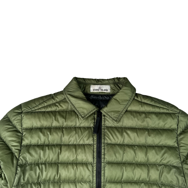 Stone Island 2022 Bio Based Ripstop Nylon Down Green Jacket - Medium