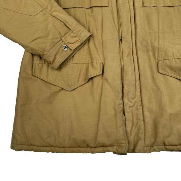 Ralph Lauren Beige Quilted Fleece Lining Collard Jacket - XL