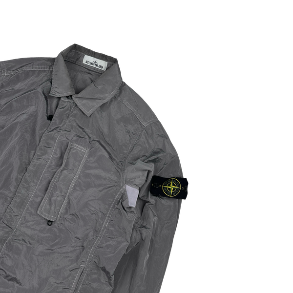 Stone Island 2018 Grey Nylon Metal Shimmer Overshirt - Small