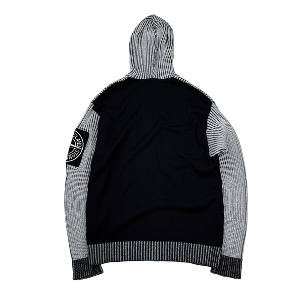 Stone Island 2019 Ribbed Multishade Compass Logo Knitted Hoodie - XL