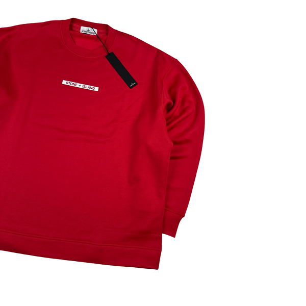 Stone Island 2022 Red Spellout Crewneck Jumper - 3XL