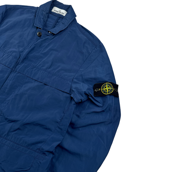 Stone Island 2019 Steel Blue Micro Reps Button Up Jacket - Medium