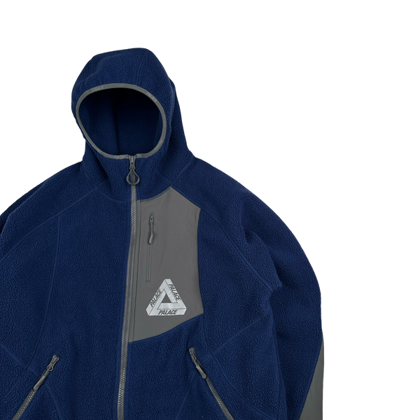 Palace 2022 Blue Therma Hooded Fleece Jacket - XL