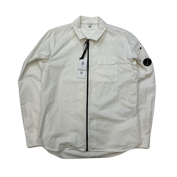 CP Company White Cotton Overshirt - Large