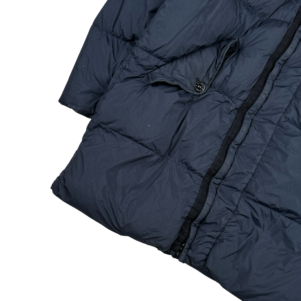 Stone Island Navy Garment Dyed Crinkle Reps Dual Wool Hood Parka Jacket - Large