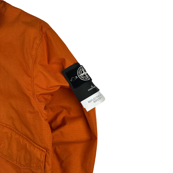 Stone Island 2019 Orange Reflective Weave Ripstop TC Jacket - Large