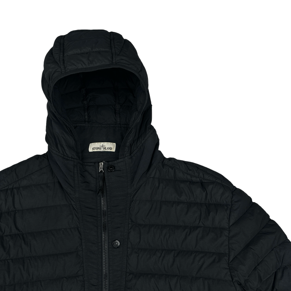 Stone Island 2019 Black Loom Woven Down Puffer Jacket - 3XL