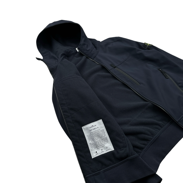 Stone Island 2018 Navy Blue Soft Shell R Jacket - Medium