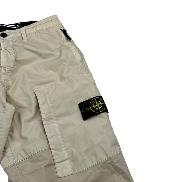 Stone Island 2020 Mussola Panel Beige Cargo Trousers - 30"
