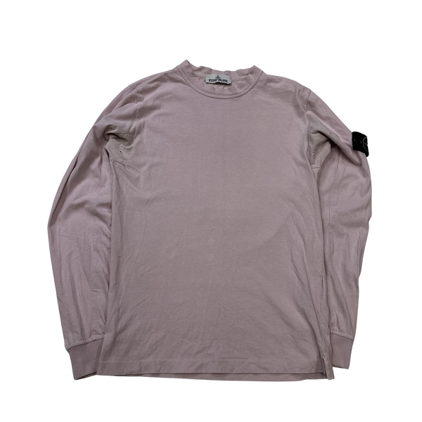 Stone Island 2017 Pink Longsleeve Cotton Top - Small