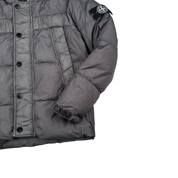 Stone Island Grey Crinkle Reps NY Down Puffer Jacket - Medium