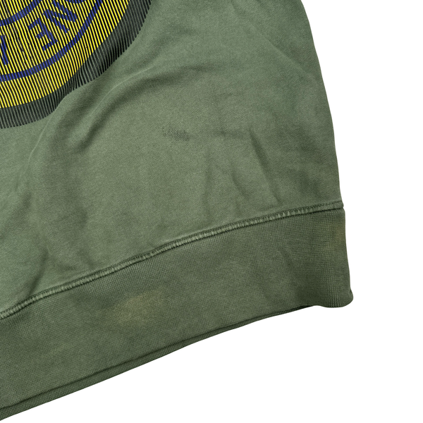 Stone Island 2021 Green 3D Rubber Logo Sweatshirt - Small