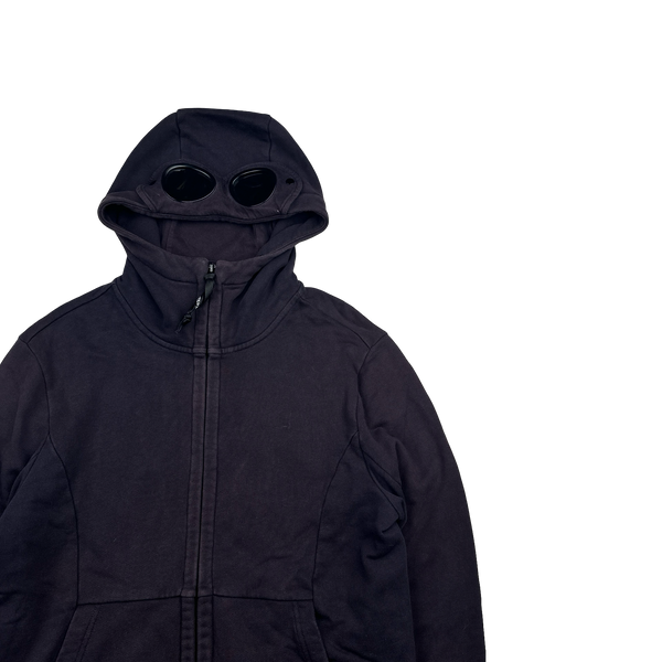 CP Company Navy Goggle Cotton Zip Up Hoodie - Large