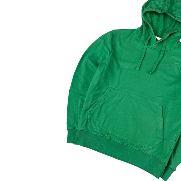 Stone Island 2021 Lime Green Pullover Cotton Hoodie - Small