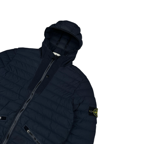 Stone Island 2019 Navy Loom Woven Down Puffer Jacket - Large