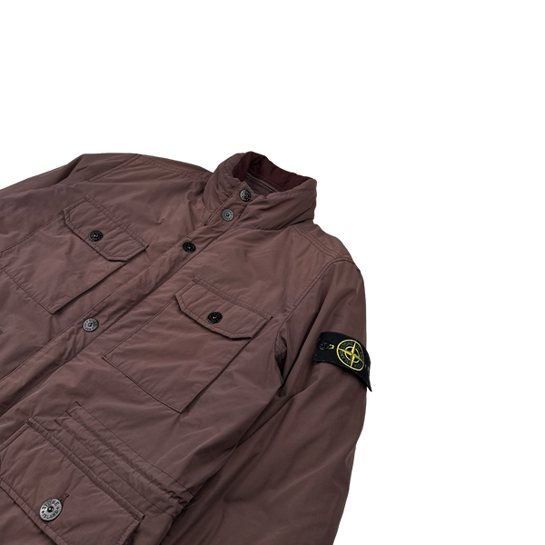 Stone Island 2015 Maroon Micro Reps Down Filled Puffer Field Jacket - Large