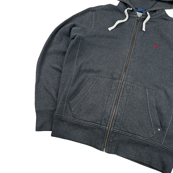 Ralph Lauren Charcoal Grey Zipped Hoodie - Small