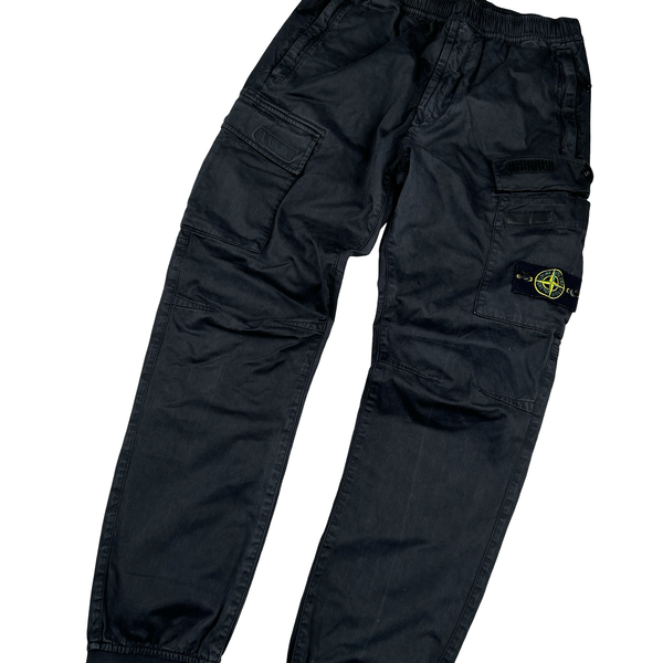 Stone Island 2021 Black RE T Cargo Trousers - Medium