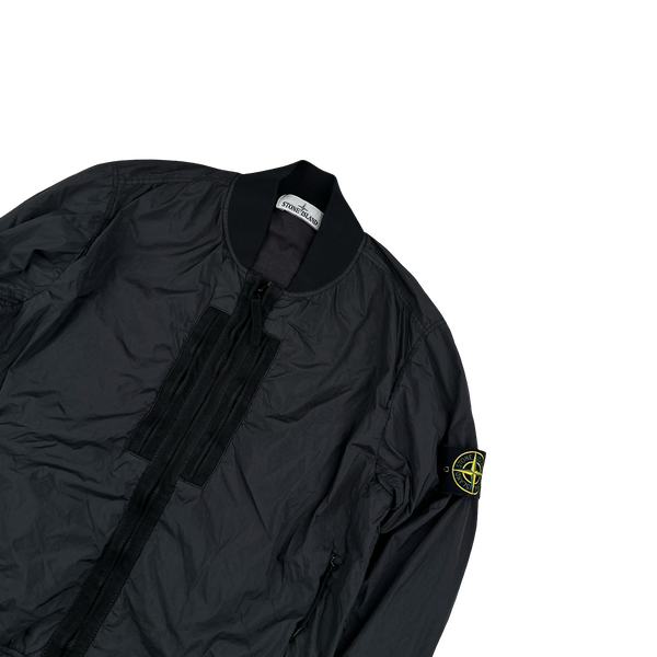 Stone Island 2017 Black Garment Dyed Crinkle Reps Jacket - Small