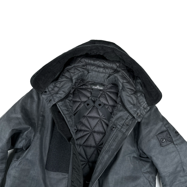 Stone Island Shadow Rubberized Linen Parka Jacket - Medium